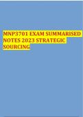 MNP3701 EXAM SUMMARISED NOTES 2023 STRATEGIC SOURCING