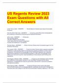 US Regents Review 2023 Exam Questions with All Correct Answers 
