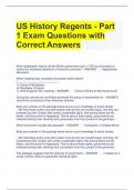 Bundle For US History Regents Questions and Answers All Correct