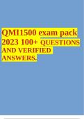 QMI1500 exam pack 2023 100+ QUESTIONS AND VERIFIED ANSWERS.