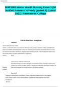 NUR2488 Mental Health Nursing Exam 3 (50Verified Answers, Already graded A) (Latest2022): Rasmussen College
