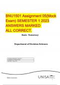BNU1501 Assignment 05(Mock Exam) SEMESTER 1 2023 ANSWERS MARKED ALL CORRECT.