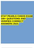 STAT PEARLS CHSOS EXAM 100&plus; QUESTIONS AND VERIFIED CORRECT ANSWERS 2023&period;