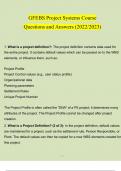 GFEBS Project Systems Course Questions and Answers &lpar;2022&sol;2023&rpar;&period;