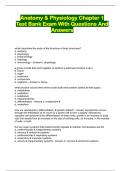 Anatomy & Physiology Chapter 1 Test Bank Exam With Questions And Answers