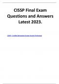 CISSP Final Exam Questions and Answers Latest 2023&period;
