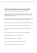ABC Prosthetic Written Exam Already Solved 100%