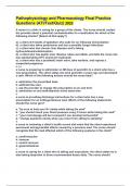 Pathophysiology and Pharmacology Final Practice Questions &lpar;ATI&sol;Test&sol;Quiz&rpar; 2023