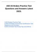 ASE A5 Brakes Practice Test Questions and Answers Latest 2023&period;