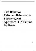 Test Bank for Criminal Behavior: A Psychological Approach  11th Edition by Bartol 