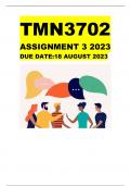 TMN3702 ASSIGNMENT 3 2023 DUE DATE 18 AUGUST 2023 DETAILED EXPLANATIONS
