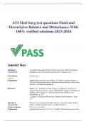 ATI Med Surg test questions Fluid and Electrolytes Balance and Disturbance-With 100% verified solutions-2023-2024