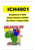 ICH4801 ASSIGNMENT 2 2023 (642450) DUE DATE 1 AUGUST 2023 DETAILED SOLUTIONS