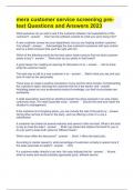 mera customer service screening pre-test Questions and Answers 2023