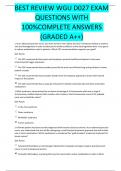 BEST REVIEW WGU D027 EXAM QUESTIONS WITH 100%COMPLETE ANSWERS (GRADED A++)