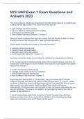 NYU HAP Exam 1 Exam Questions and Answers 2023