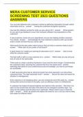 MERA CUSTOMER SERVICE SCREENING TEST 2023 QUESTIONS ANSWERS