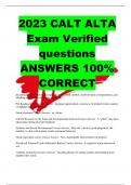 2023 CALT ALTA Exam Verified questions ANSWERS 100% CORRECT 