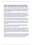 Texas Jurisprudence for Acupuncture Exam with 100&percnt; Correct Answers 2023