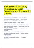 BHCS1006 Introductory microbiology Exam Questions and Answers All Correct 