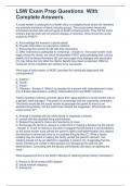 LSW Exam Prep Questions  With Complete Answers&period;