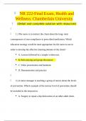 NR 222-Final Exam&comma; Health and&deg;Wellness Chamberlain University