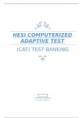 HESI Computerized Adaptive Testing &lpar;CAT&rpar; Test Bank ANSWERED CORRECTLY WITH FULL