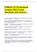PMKEE E5 Professional Conduct 2023 Exam Questions and Answers 