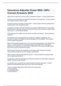 Alabama Insurance Adjuster Exam (Verified Solutions) Latest 2023