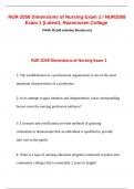NUR2058 Dimensions of Nursing Practice Exam 1 (Latest 20232024) Rasmussen