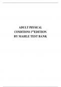 TEST BANK FOR ADULT PHYSICAL CONDITIONS 1STEDITION BY MAHLE