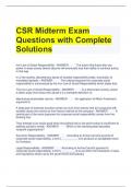 CSR Midterm Exam Questions with Complete Solutions 