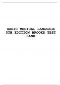 TEST BANK FOR BASIC MEDICAL LANGUAGE 5TH EDITION BROOKS 