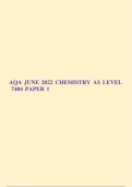 AQA JUNE 2022 CHEMISTRY AS LEVEL 7404 PAPER 1  and PAPER 2 WITH Markshemes
