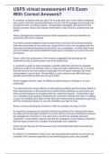 USPS virtual assessment 475 Exam With Correct Answers&excl;&excl;