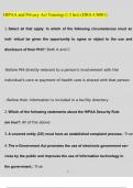HIPAA and Privacy Act Training &lpar;1&period;5 hrs&rpar; &lpar;DHA-US001&rpar; EXAM Questions and Answers &lpar;2022&sol;2023&rpar; &lpar;Verified Answers&rpar;