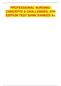 PROFESSIONAL NURSING&colon; CONCEPTS & CHALLENGES&comma; 9TH EDITION TEST BANK RANKED A&plus;