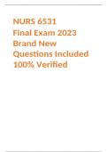 NURS 6531 Final Exam 2023 Brand New Questions Included 100% Verified