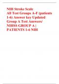 NIH Stroke Scale – All Test Groups A-F (patients 1-6) Answer key Updated. 2023