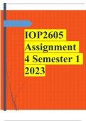 IOP2605 Assignment 4 Semester 1 2023