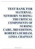 Test Bank&colon; Maternal-Newborn Nursing&colon; The Critical Components of Nursing Care&comma; 3rd Edition&comma; Roberta Durham&comma; Linda Chapman
