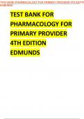 Test bank for pharmacology for primary provider 4th edition Edmunds