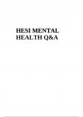  HESI Mental Health Questions With Answers.