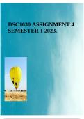 DSC1630 ASSIGNMENT 4 SEMESTER 1 2023.