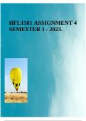 HFL1501 ASSIGNMENT 4 SEMESTER 1 - 2023.
