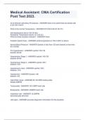 Medical Assistant&colon; CMA Certification Post Test 2023&period;