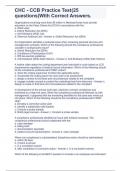 CHC - CCB Practice Test&lpar;25 questions&rpar;With Correct Answers&period;