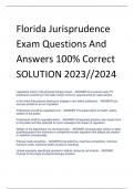 Florida Jurisprudence  Exam Questions And  Answers 100% Correct  SOLUTION 2023//2024