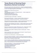 Texas Board of Nursing Exam Questions Solved Correctly&excl;&excl;