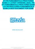 ATI PN FUNDAMENTALS PROCTORED EXAM &lpar;11 LATEST VERSIONS&comma; 2023&rpar; &sol; PN ATI FUNDAMENTALS PROCTORED EXAM &sol; ATI PN PROCTORED FUNDAMENTALS EXAM &lpar;A BEST DOCUMENT FOR EXAM
